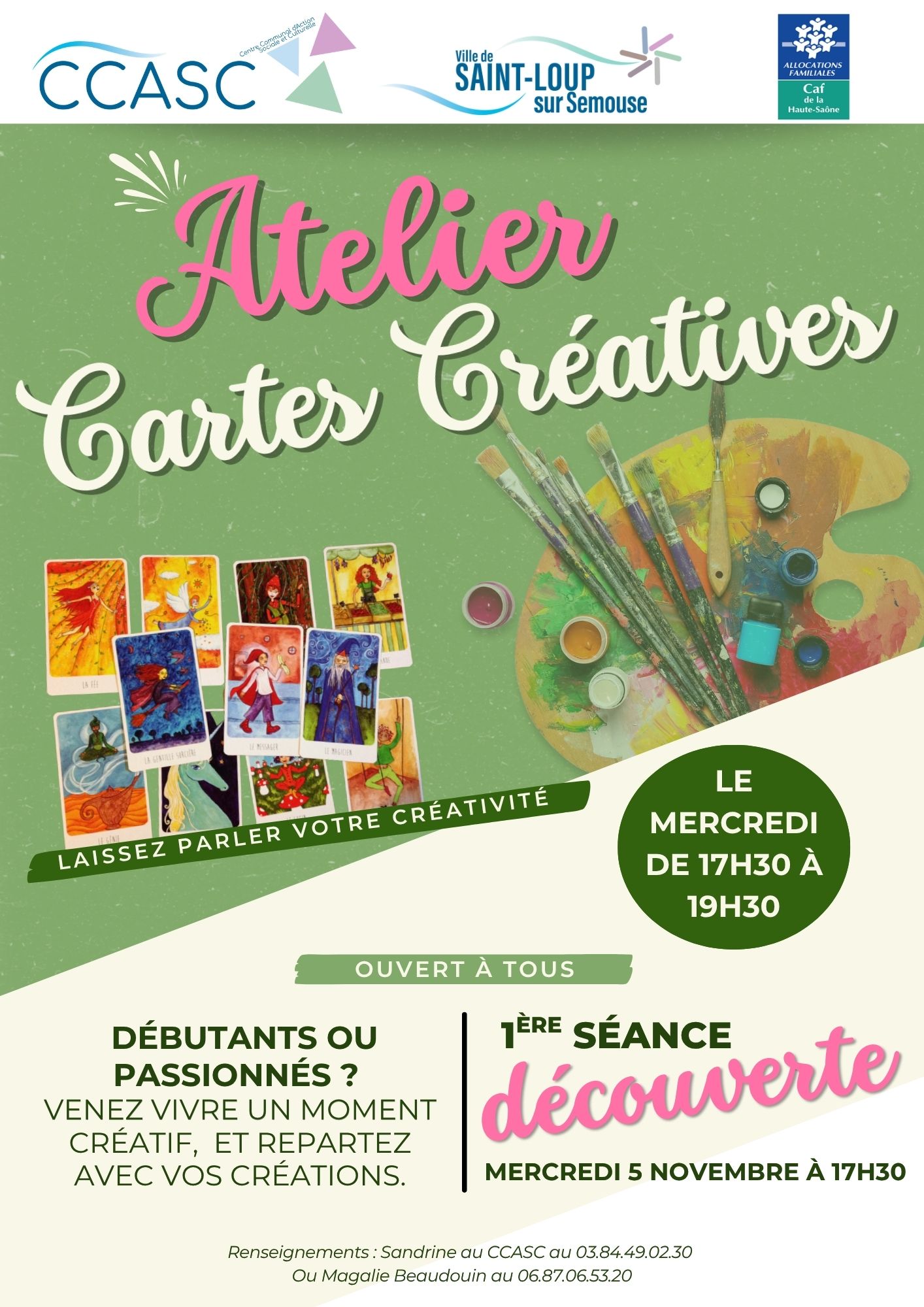 affiche atelier cartes créatives